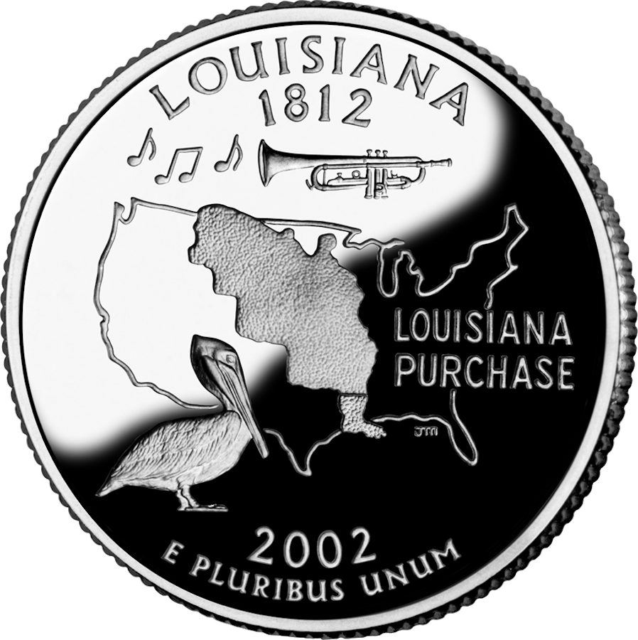 Louisiana state quarter reverse